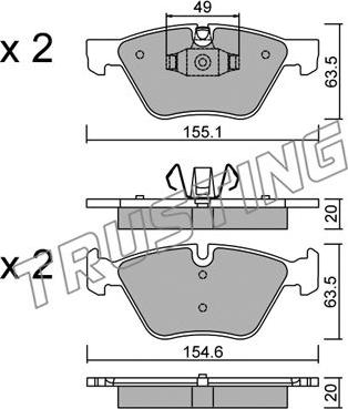 Trusting 573.5 - Kit pastiglie freno, Freno a disco autozon.pro