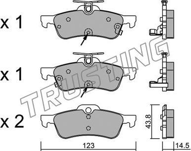 Trusting 572.2 - Kit pastiglie freno, Freno a disco autozon.pro