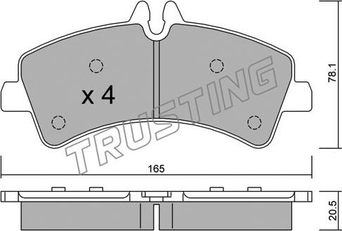 Trusting 690.0 - Kit pastiglie freno, Freno a disco autozon.pro