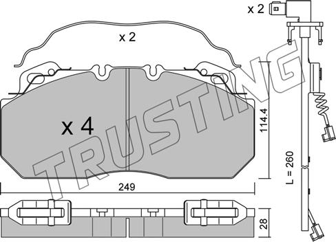 Trusting 605.0W - Kit pastiglie freno, Freno a disco autozon.pro