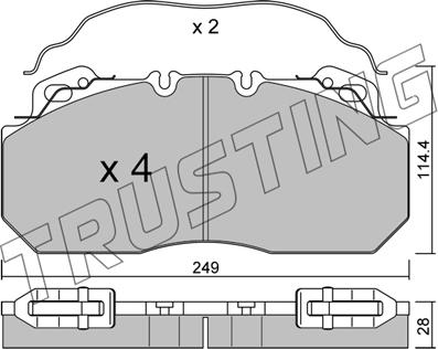 Trusting 605.0 - Kit pastiglie freno, Freno a disco autozon.pro