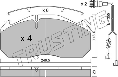 Trusting 602.4W - Kit pastiglie freno, Freno a disco autozon.pro