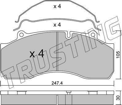 Trusting 610.0 - Kit pastiglie freno, Freno a disco autozon.pro