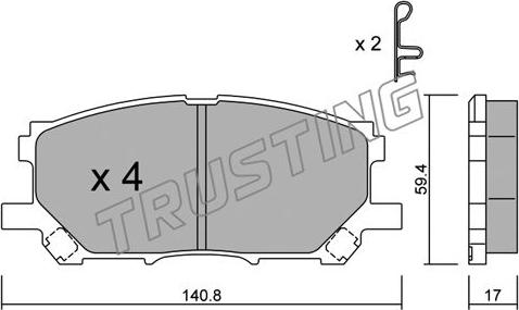 Trusting 634.0 - Kit ganasce freno autozon.pro