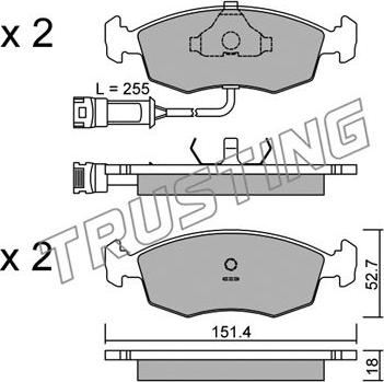 Trusting 096.0 - Kit pastiglie freno, Freno a disco autozon.pro