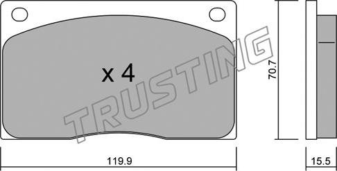 Trusting 091.0 - Kit pastiglie freno, Freno a disco autozon.pro