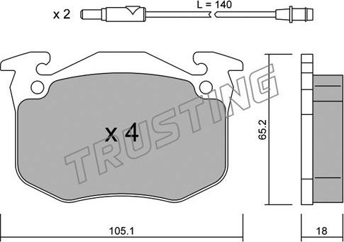 Trusting 092.0 - Kit pastiglie freno, Freno a disco autozon.pro