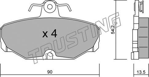 Trusting 097.2 - Kit pastiglie freno, Freno a disco autozon.pro