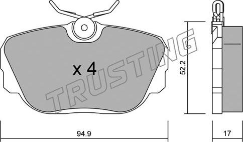 Trusting 044.0 - Kit pastiglie freno, Freno a disco autozon.pro