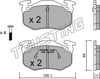 Trusting 040.1 - Kit pastiglie freno, Freno a disco autozon.pro