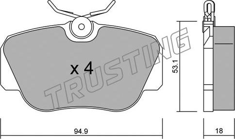 Trusting 043.0 - Kit pastiglie freno, Freno a disco autozon.pro