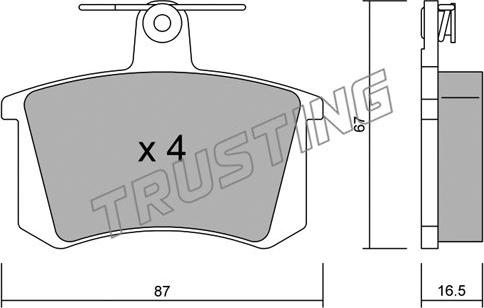 Trusting 050.0 - Kit pastiglie freno, Freno a disco autozon.pro