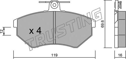 Trusting 052.0 - Kit pastiglie freno, Freno a disco autozon.pro