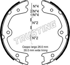 Trusting 067.201K - Kit ganasce, Freno stazionamento autozon.pro