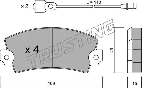 Trusting 005.4 - Kit pastiglie freno, Freno a disco autozon.pro