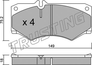 Trusting 016.0 - Kit pastiglie freno, Freno a disco autozon.pro