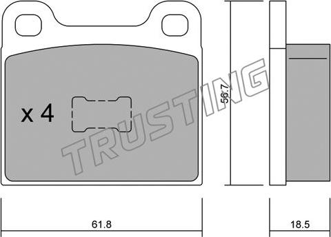 Trusting 011.1 - Kit pastiglie freno, Freno a disco autozon.pro