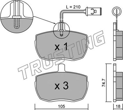 Trusting 018.5 - Kit pastiglie freno, Freno a disco autozon.pro