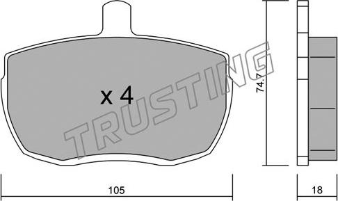 Trusting 018.0 - Kit pastiglie freno, Freno a disco autozon.pro