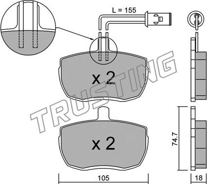 Trusting 018.1 - Kit pastiglie freno, Freno a disco autozon.pro