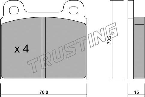 Trusting 080.1 - Kit pastiglie freno, Freno a disco autozon.pro