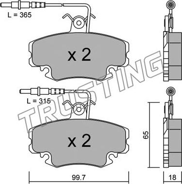 Trusting 034.1 - Kit pastiglie freno, Freno a disco autozon.pro