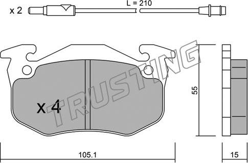 Trusting 038.2 - Kit pastiglie freno, Freno a disco autozon.pro