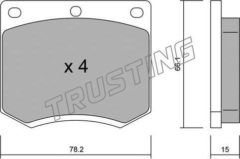 Trusting 025.0 - Kit pastiglie freno, Freno a disco autozon.pro