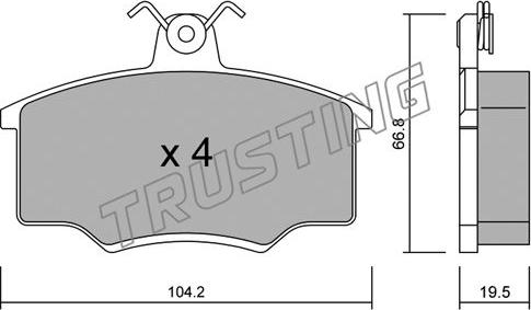 Trusting 026.0 - Kit pastiglie freno, Freno a disco autozon.pro