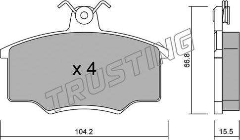 Trusting 026.1 - Kit pastiglie freno, Freno a disco autozon.pro