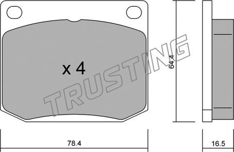 Trusting 020.0 - Kit pastiglie freno, Freno a disco autozon.pro