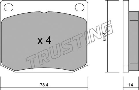 Trusting 020.1 - Kit pastiglie freno, Freno a disco autozon.pro