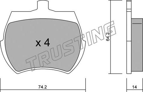 Trusting 021.0 - Kit pastiglie freno, Freno a disco autozon.pro