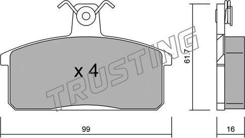 Trusting 028.0 - Kit pastiglie freno, Freno a disco autozon.pro