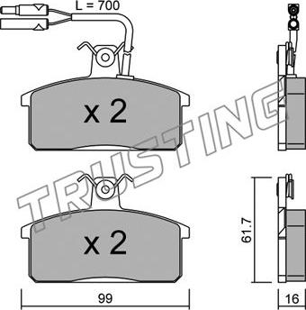 Trusting 028.1 - Kit pastiglie freno, Freno a disco autozon.pro