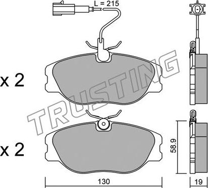 Trusting 074.1 - Kit pastiglie freno, Freno a disco autozon.pro