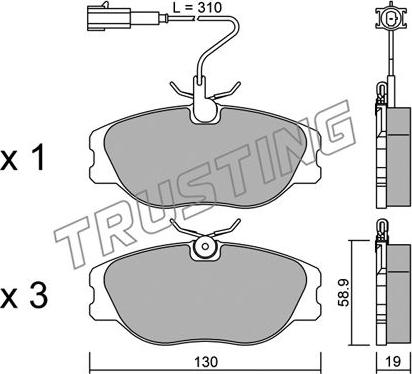 Trusting 074.2 - Kit pastiglie freno, Freno a disco autozon.pro