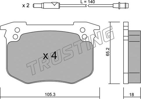 Trusting 196.0 - Kit pastiglie freno, Freno a disco autozon.pro