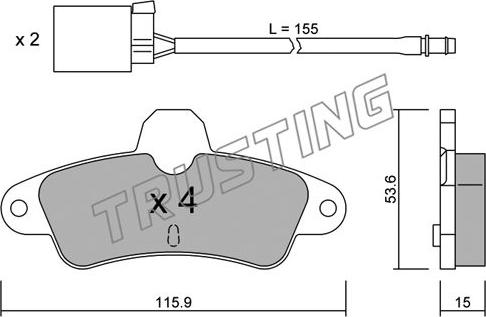 Trusting 145.0W - Kit pastiglie freno, Freno a disco autozon.pro