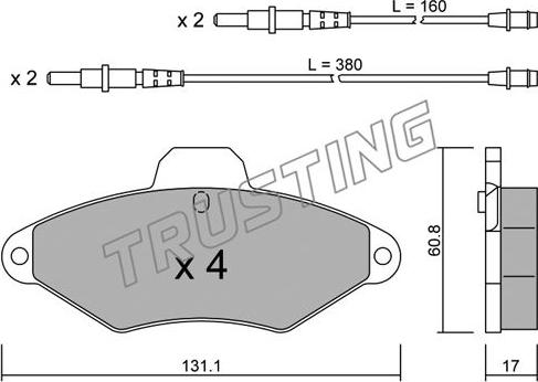 Trusting 146.0 - Kit pastiglie freno, Freno a disco autozon.pro