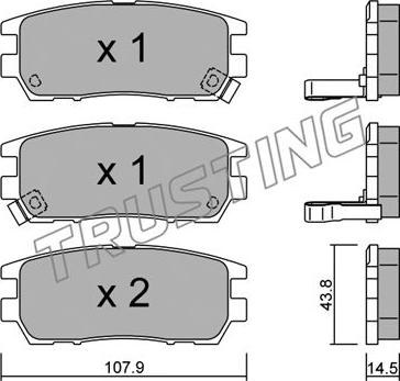 Trusting 154.0 - Kit pastiglie freno, Freno a disco autozon.pro