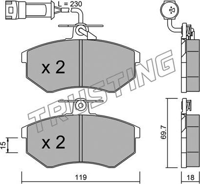 Trusting 151.4 - Kit pastiglie freno, Freno a disco autozon.pro