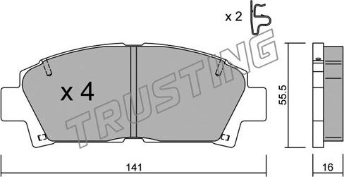 Trusting 169.0 - Kit pastiglie freno, Freno a disco autozon.pro