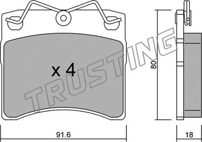 Trusting 166.0 - Kit pastiglie freno, Freno a disco autozon.pro