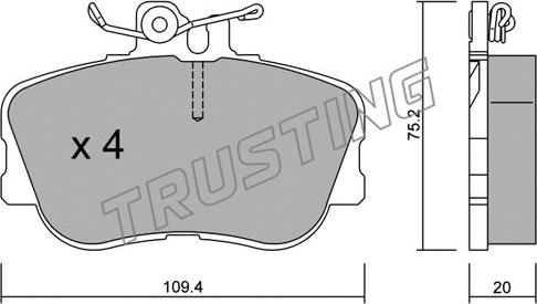 Trusting 161.0 - Kit pastiglie freno, Freno a disco autozon.pro