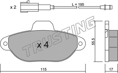 Trusting 162.3 - Kit pastiglie freno, Freno a disco autozon.pro