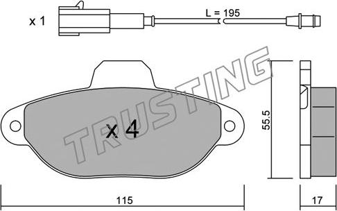 Trusting 162.2 - Kit pastiglie freno, Freno a disco autozon.pro