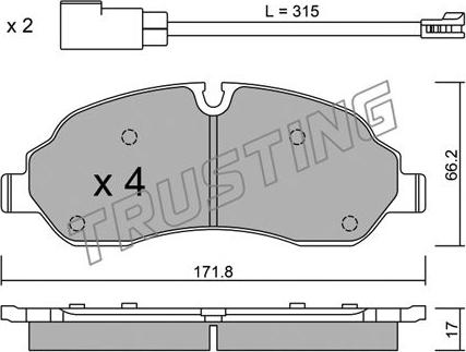 Trusting 1056.0 - Kit pastiglie freno, Freno a disco autozon.pro