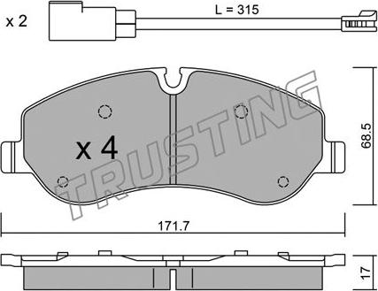 Trusting 1006.0 - Kit pastiglie freno, Freno a disco autozon.pro