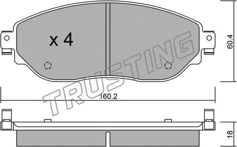 Trusting 1019.0 - Kit pastiglie freno, Freno a disco autozon.pro